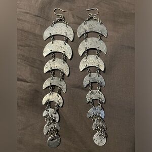 New without tags Moss and Bone Crescent Moon Ladder Earrings